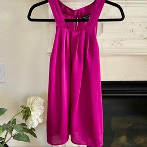 Violet & Claire Satin Tank Top Fuchsia, Sz M